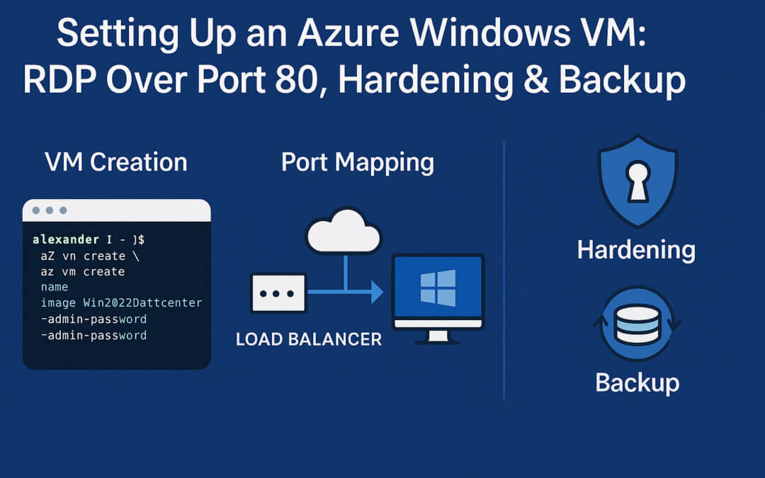 Deploying a Secure Windows Server VM in Azure with RDP over Port 80, Load Balancer NAT, Backup Script & Hardening